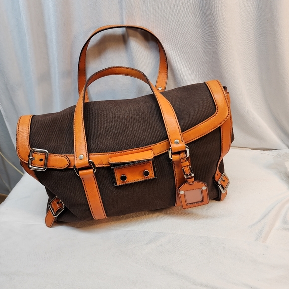Prada Authentic Vintage Canvas & Leather Bowling Bag Purse Made in Italy!  🇮🇹 - Picture 15 of 15